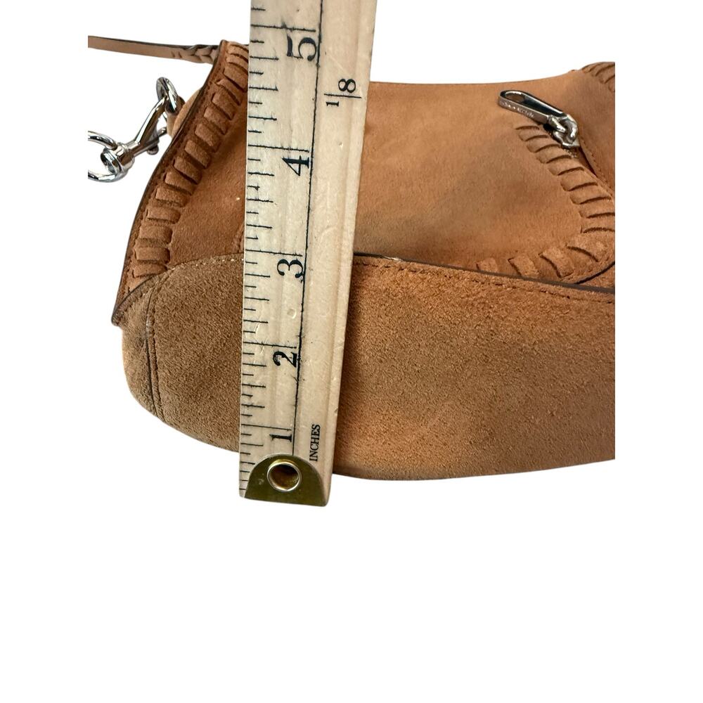Rebecca Minkoff Brown Leather Crossbody Saddle Bag Whipstitch Zip Cowgirl Rodeo - Picture 5 of 8